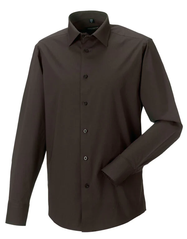 Russell Collection Men'S Long Sleeve Fitted Stretch Shirt - Image 6