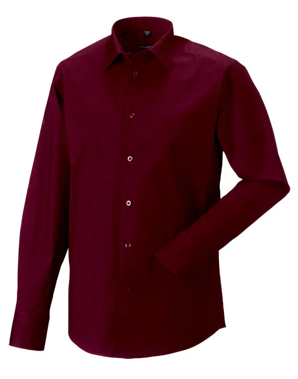 Russell Collection Men'S Long Sleeve Fitted Stretch Shirt - Image 8