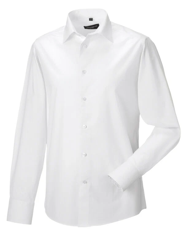 Russell Collection Men'S Long Sleeve Fitted Stretch Shirt - Image 9