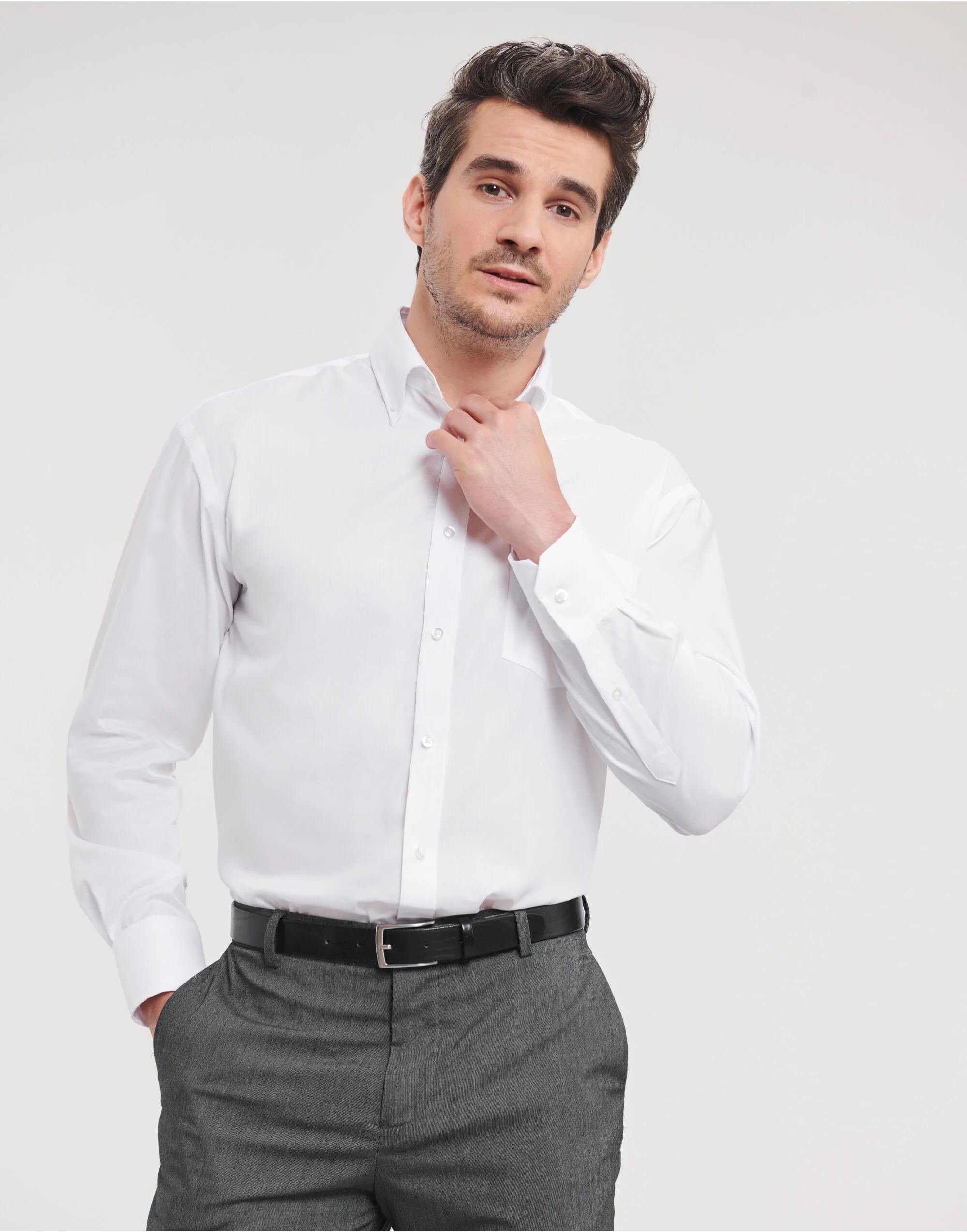 Russell Collection Men'S Long Sleeve Ultimate Non-Iron Shirt - Image 5