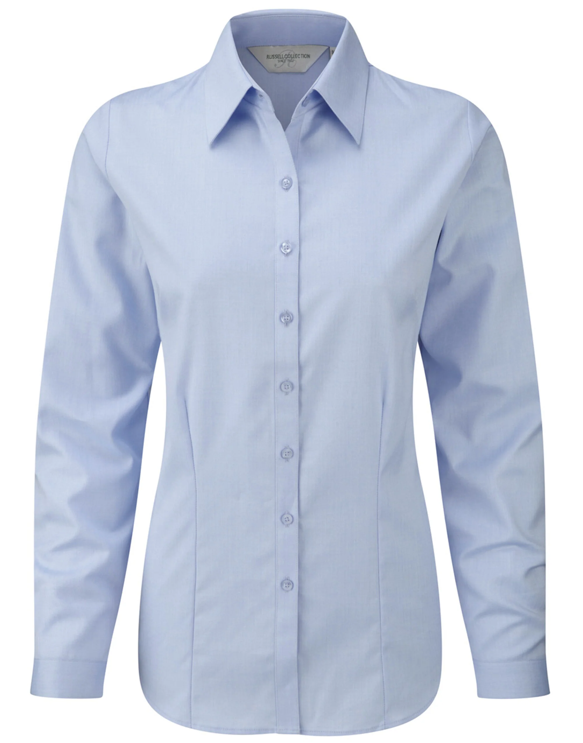 Russell Collection Ladies' Long Sleeve Tailored Herringbone Shirt - Image 3
