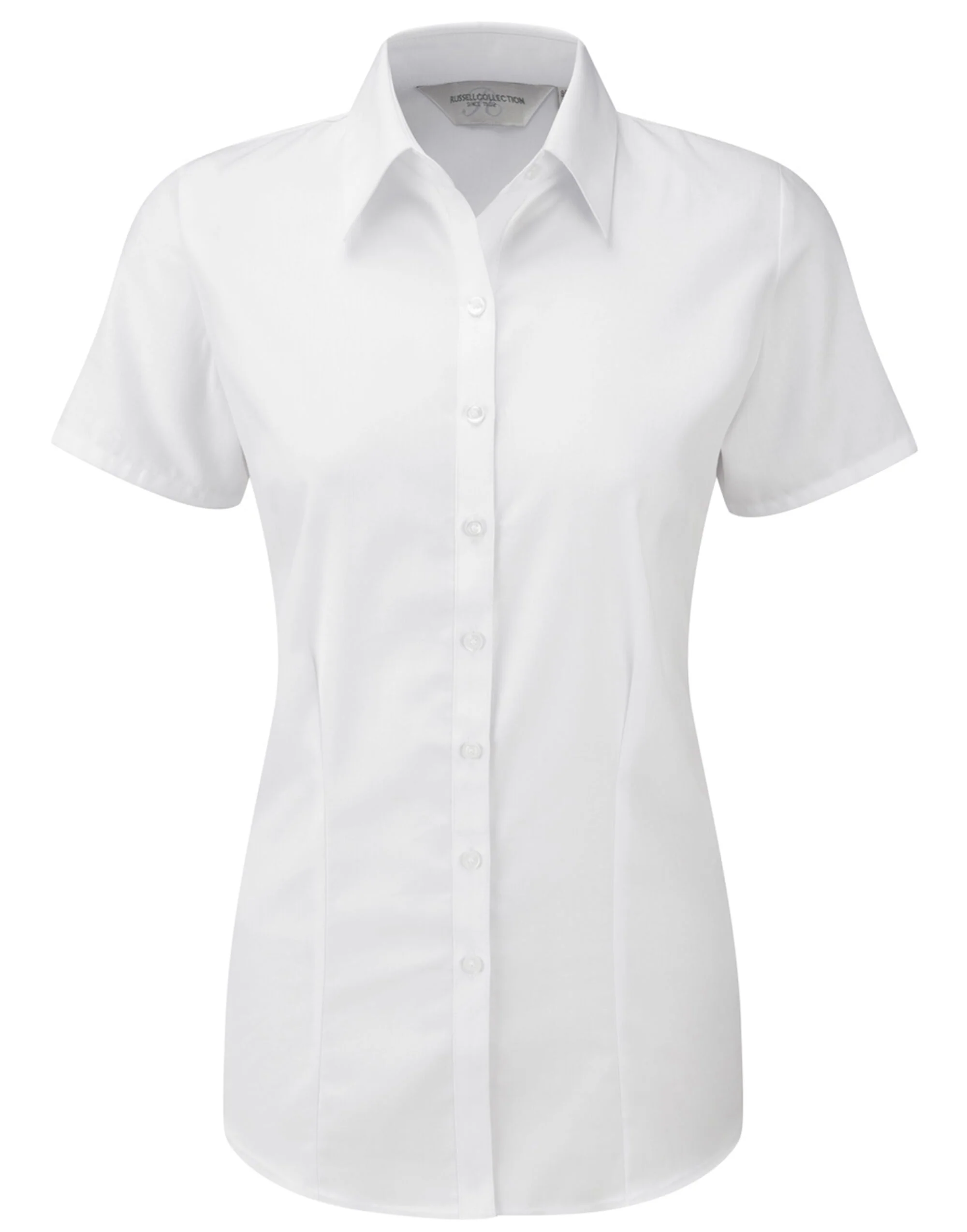 Russell Collection Ladies' Short Sleeve Tailored Herringbone Shirt - Image 5