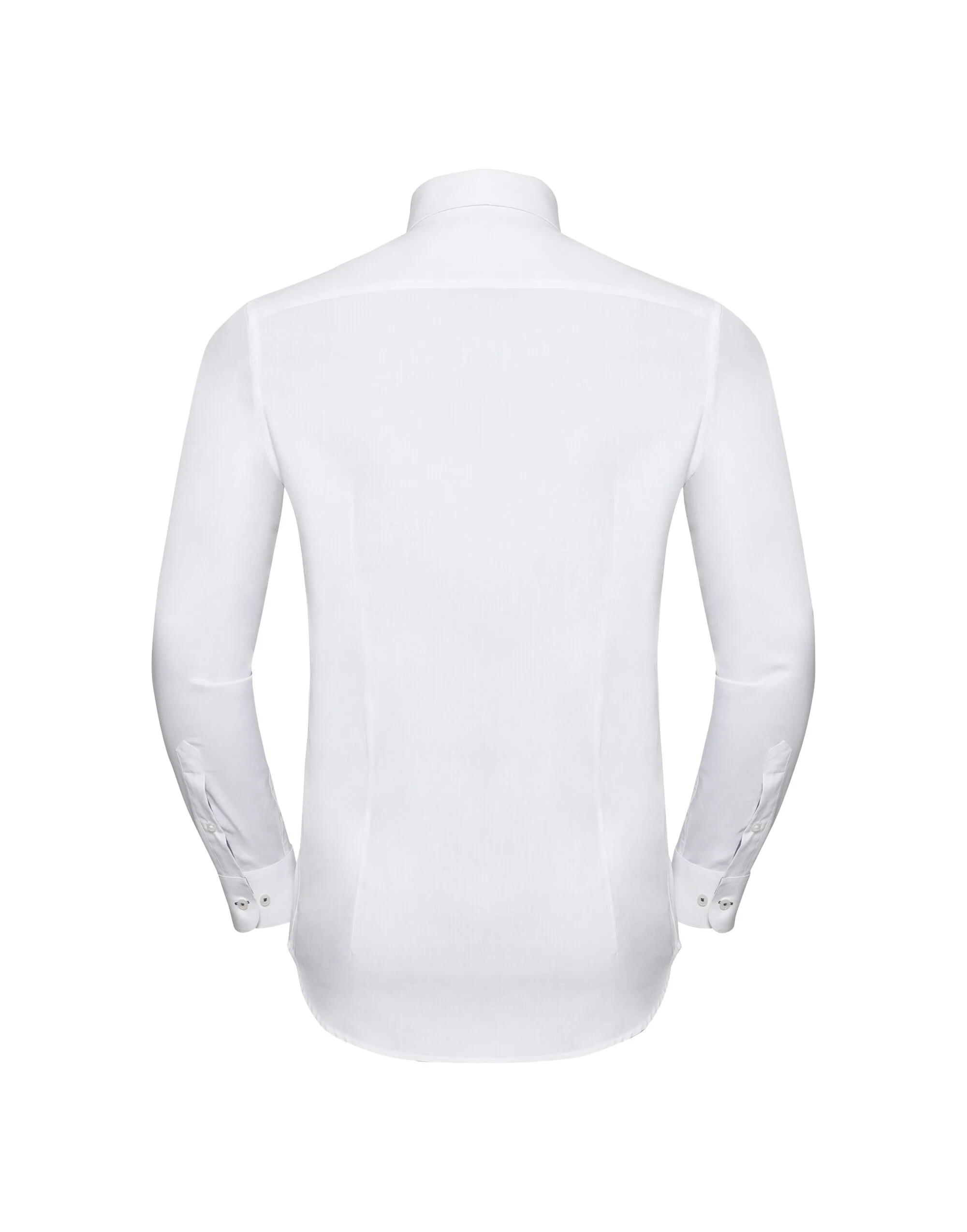 Russell Collection Men'S Long Sleeve Tailored Contrast Herringbone Shirt - Image 5