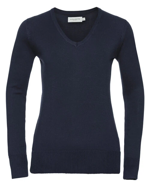 Russell Ladies V-Neck Knitted Pullover - Image 3