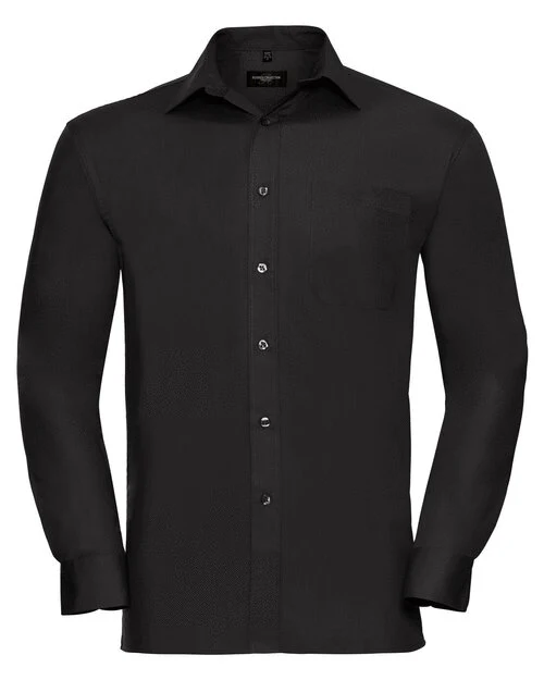 Russell Mens Long Sleeve Pure Cotton Poplin Shirt