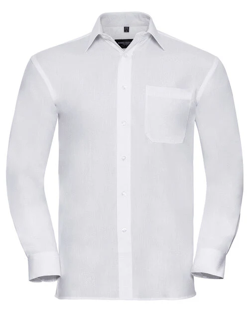 Russell Mens Long Sleeve Pure Cotton Poplin Shirt - Image 2