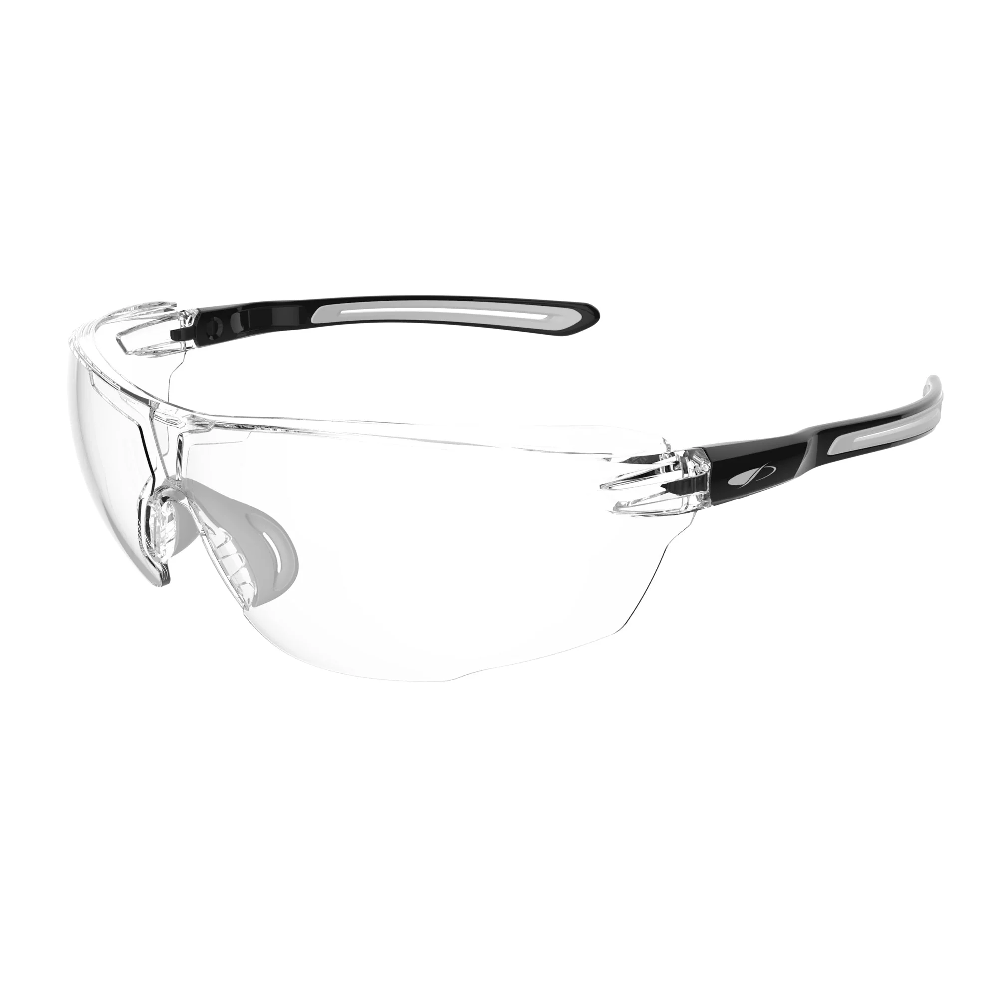 JSP Seez Premium Safety Specs - Clear K&N Anti-scratch/Anti-mist Lenses - Black/Grey Frames