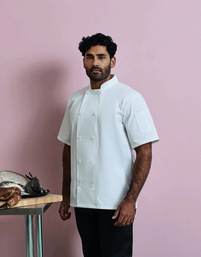 Premier Workwear Short Sleeve Chefs Jacket - PR656M