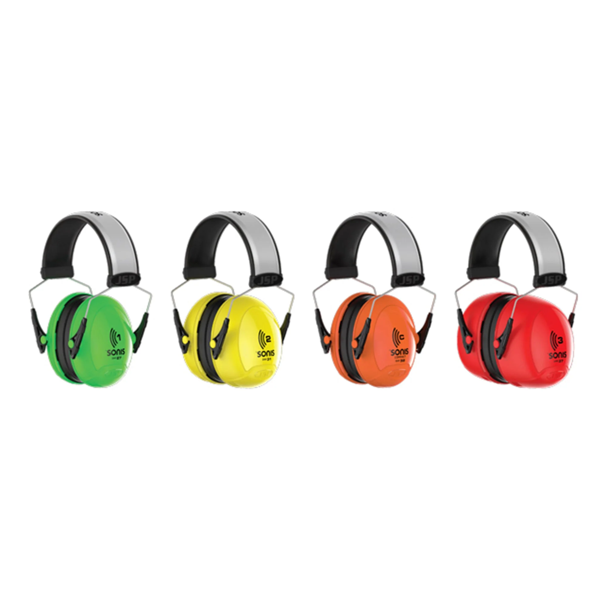 JSP Sonis Compact Low Profile Extra Visibility Adjustable Ear Defenders - 32dB SNR - Image 2