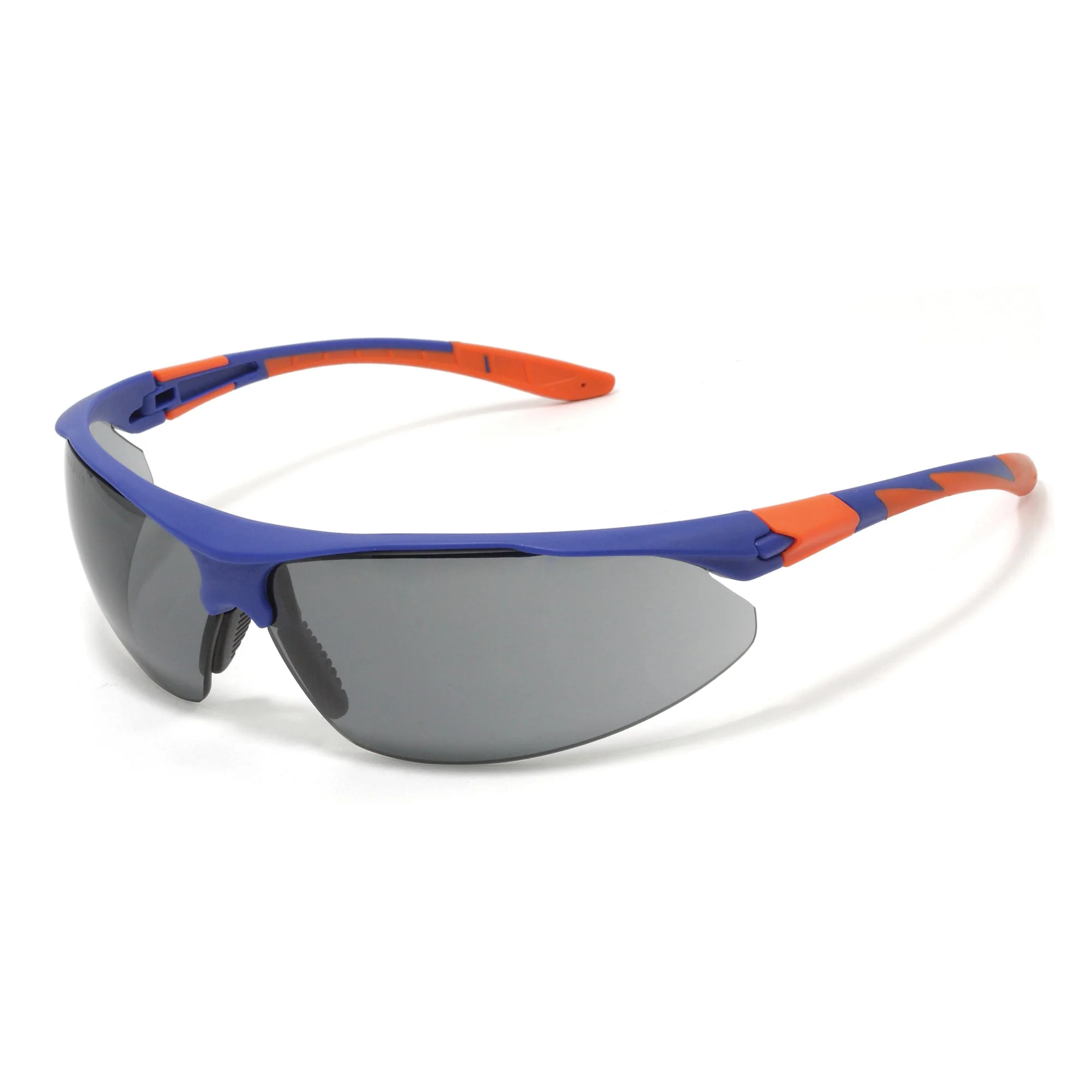 JSP Stealth 9000 Safety Specs - Smoke K&N Anti-scratch/Anti-mist Lenses - Blue / Orange Frame