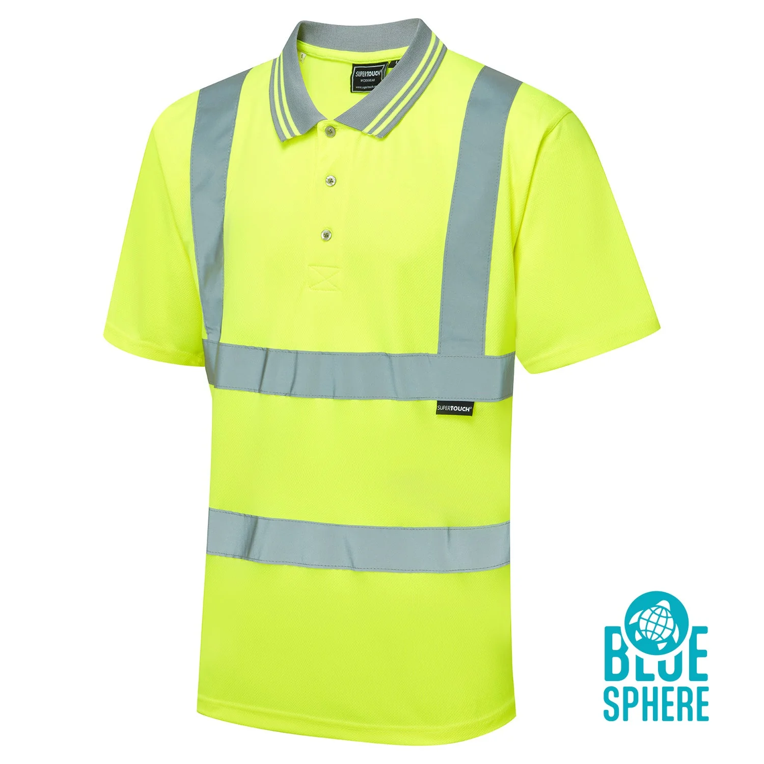 Supertouch Eco Hi Vis Birdeye Polo Shirt - Image 2
