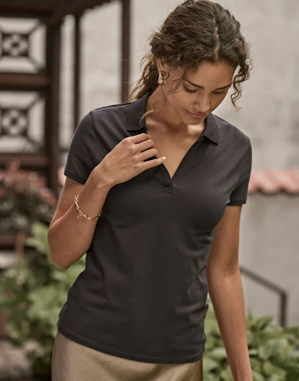 Tee Jays Women'S Luxury Stretch V-Neck Polo