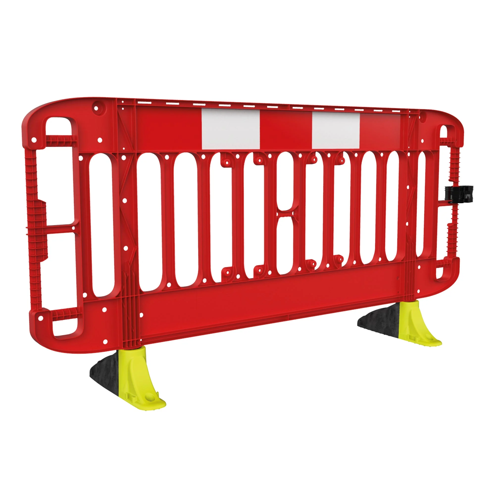 JSP Titan 2m Injection Moulded Road Traffic Barrier with Yellow Anti-Trip Feet - Red