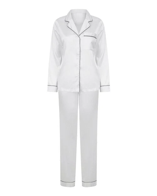Towel City Ladies Satin Long Pyjamas - TC055M - Image 4