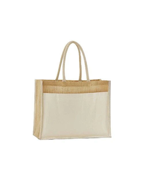Westford Mill Cotton Pocket Natural Starched Jute Shopper
