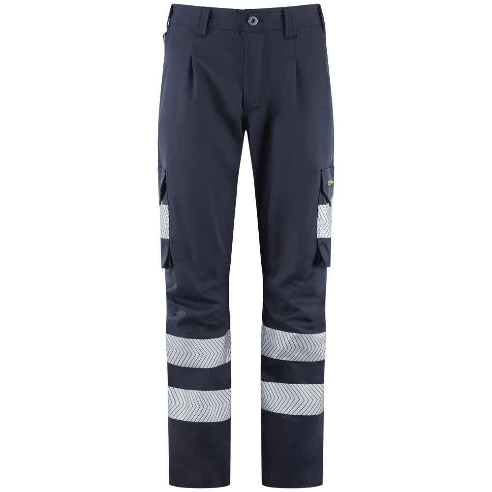 Leo Workwear Winswell Leo Ecoviz Womens Lightweight Polyester Stretch Cargo Trousers - Image 4