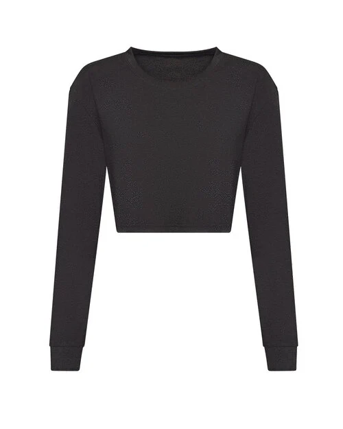 Just Tees Womens Long Sleeve Cropped T - JT016M - Image 3
