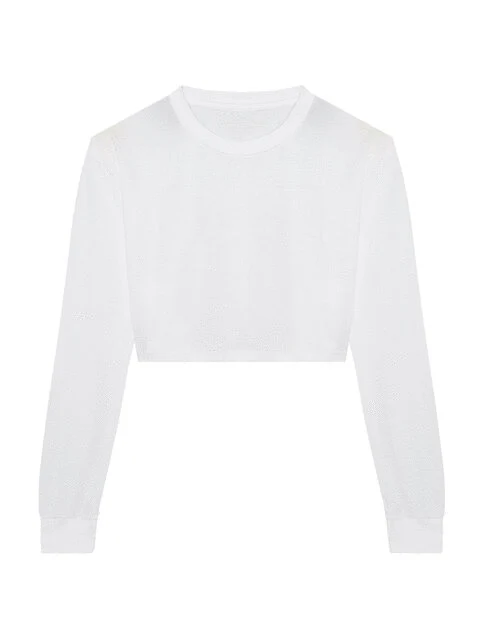 Just Tees Womens Long Sleeve Cropped T - JT016M - Image 4